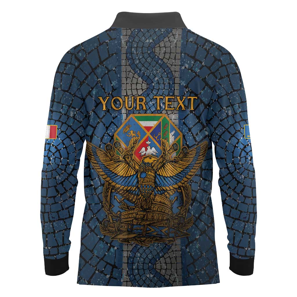 Personalized Italy Lazio Long Sleeve Polo Shirt Roman Eagle Heritage - Wonder Print Shop