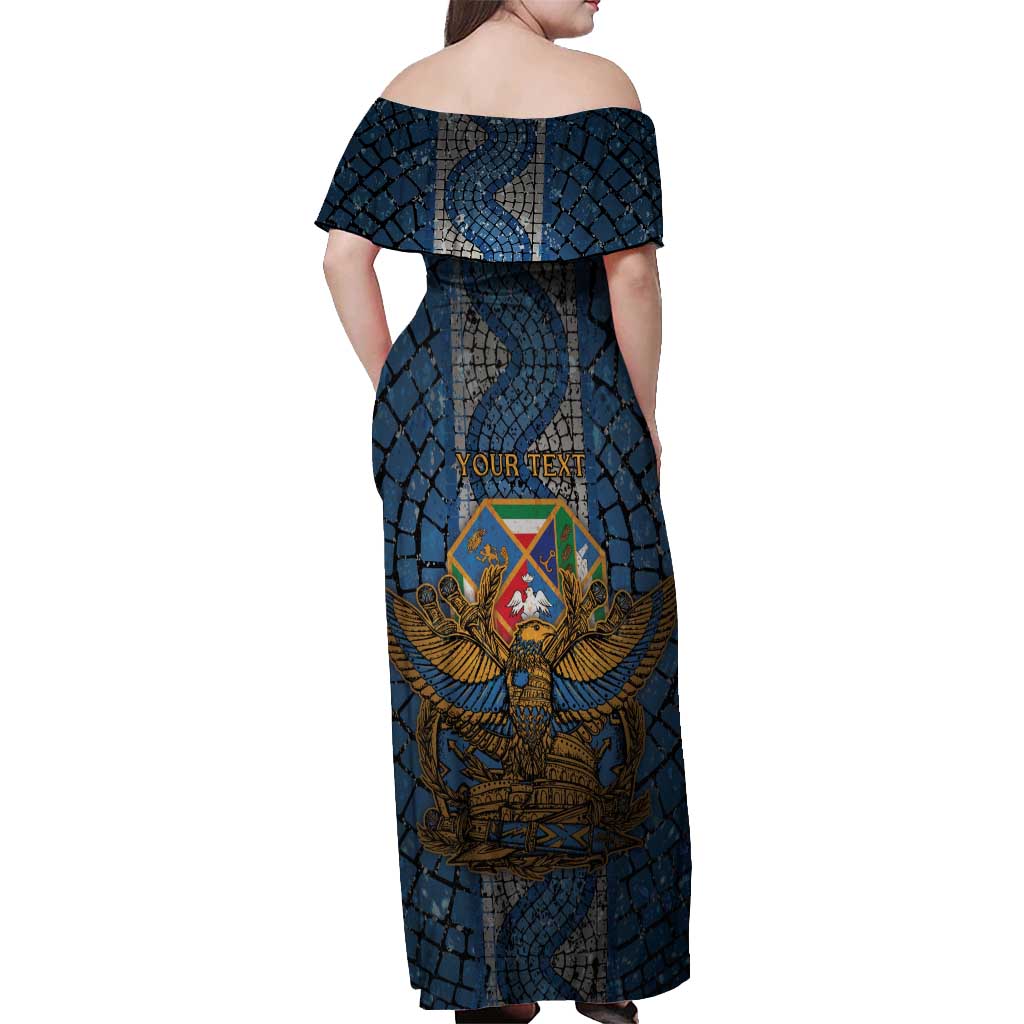 Personalized Italy Lazio Off Shoulder Maxi Dress Roman Eagle Heritage - Wonder Print Shop