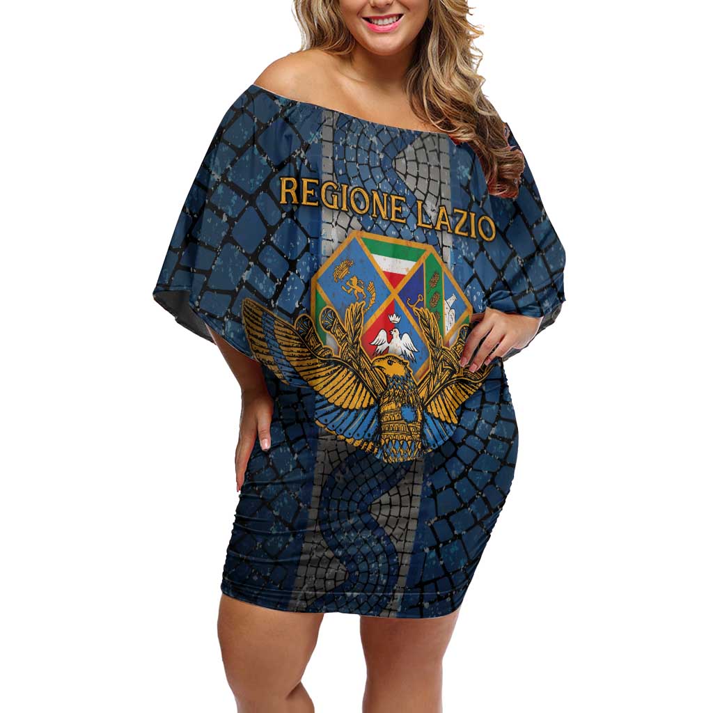 Personalized Italy Lazio Off Shoulder Short Dress Roman Eagle Heritage - Wonder Print Shop