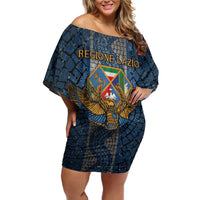Personalized Italy Lazio Off Shoulder Short Dress Roman Eagle Heritage - Wonder Print Shop