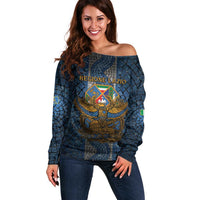 Personalized Italy Lazio Off Shoulder Sweater Roman Eagle Heritage - Wonder Print Shop