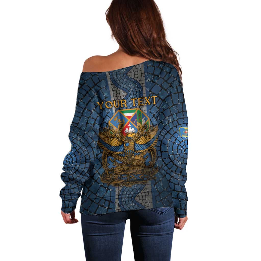 Personalized Italy Lazio Off Shoulder Sweater Roman Eagle Heritage - Wonder Print Shop
