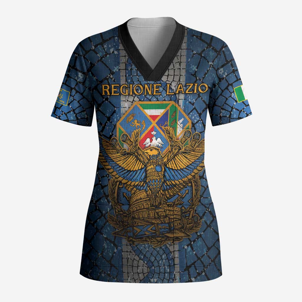 Personalized Italy Lazio Scrub Top Roman Eagle Heritage - Wonder Print Shop