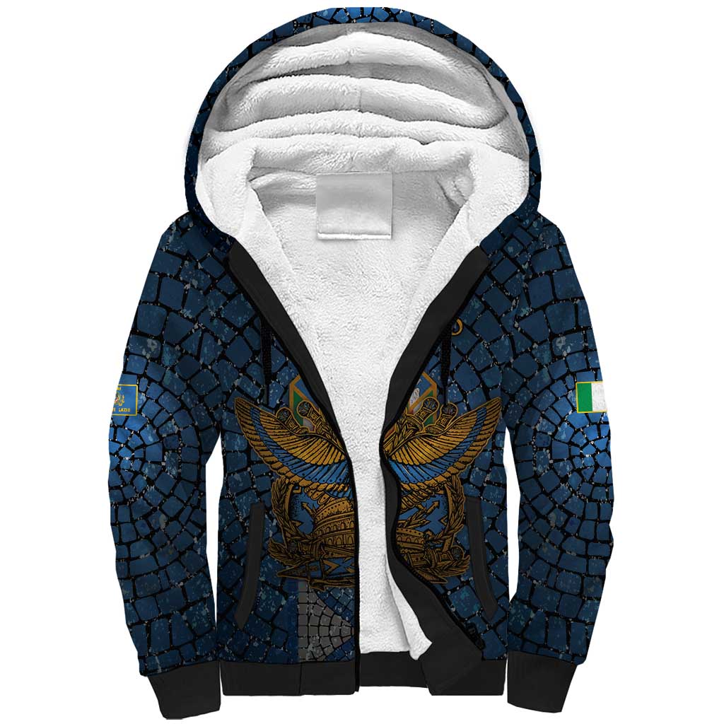 Personalized Italy Lazio Sherpa Hoodie Roman Eagle Heritage - Wonder Print Shop