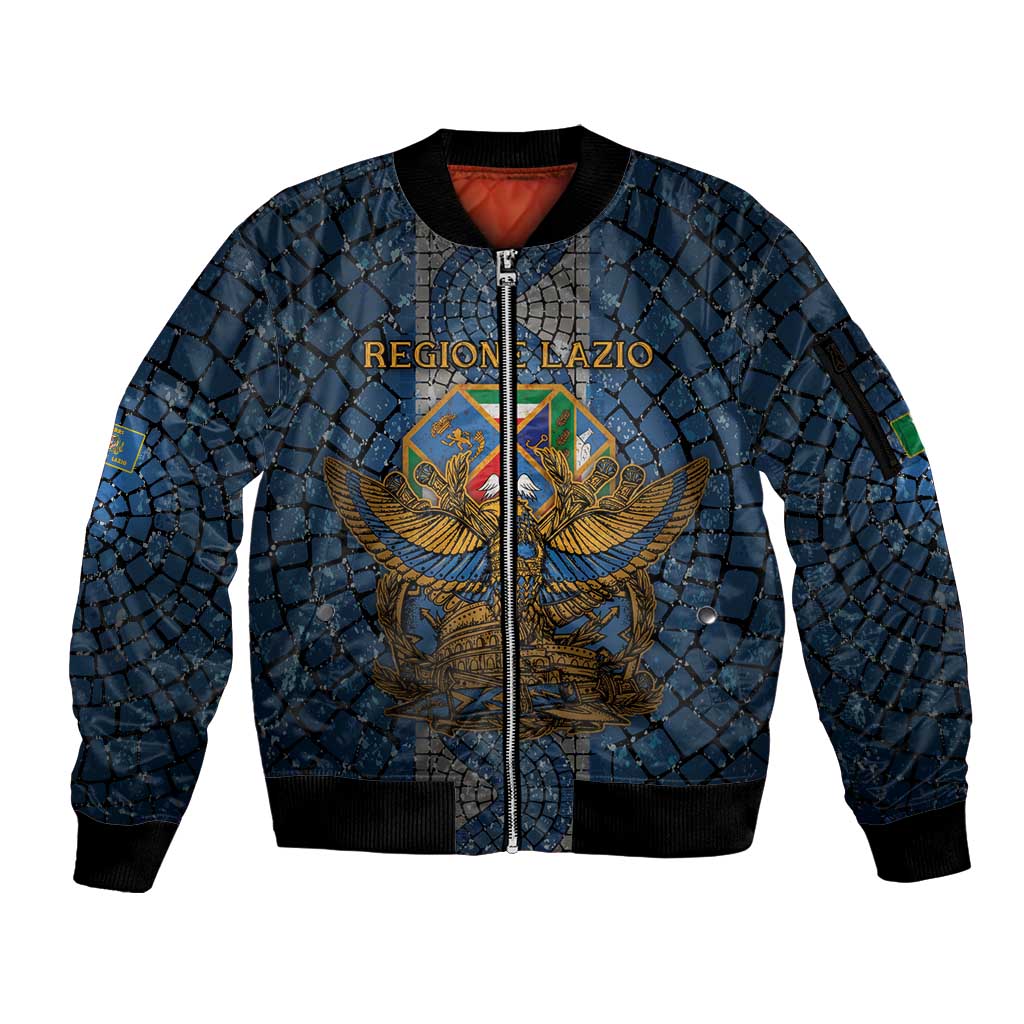 Personalized Italy Lazio Sleeve Zip Bomber Jacket Roman Eagle Heritage - Wonder Print Shop