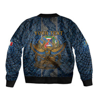 Personalized Italy Lazio Sleeve Zip Bomber Jacket Roman Eagle Heritage - Wonder Print Shop