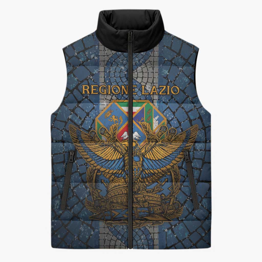 Personalized Italy Lazio Sleeveless Puffer Jacket Roman Eagle Heritage - Wonder Print Shop