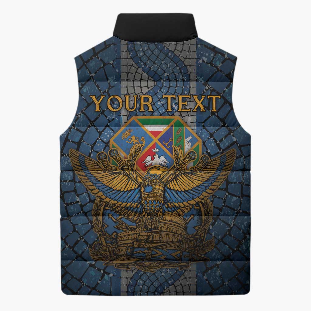 Personalized Italy Lazio Sleeveless Puffer Jacket Roman Eagle Heritage - Wonder Print Shop