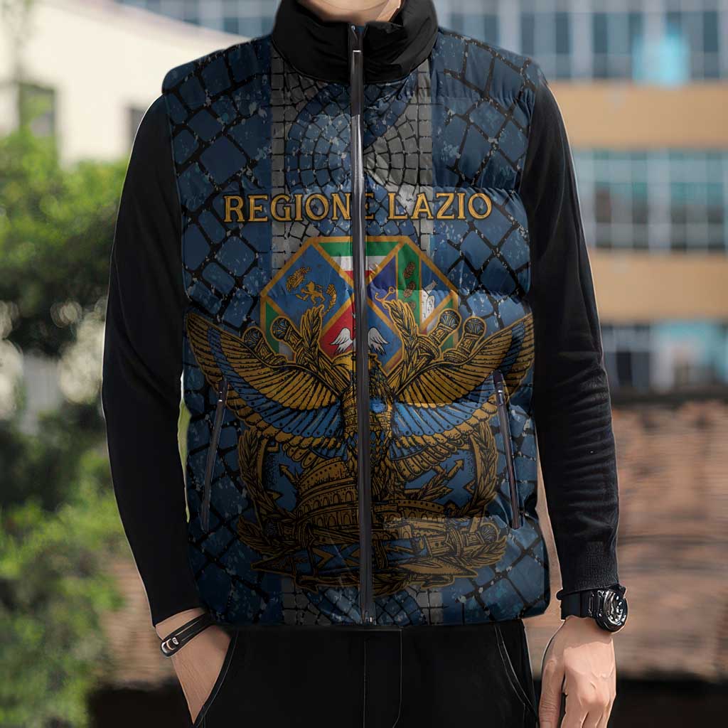 Personalized Italy Lazio Sleeveless Puffer Jacket Roman Eagle Heritage - Wonder Print Shop