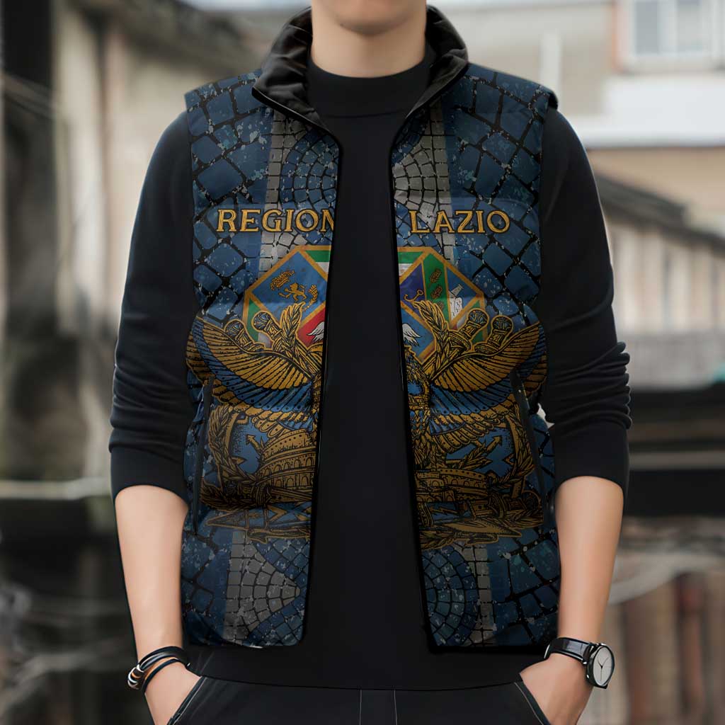 Personalized Italy Lazio Sleeveless Puffer Jacket Roman Eagle Heritage - Wonder Print Shop