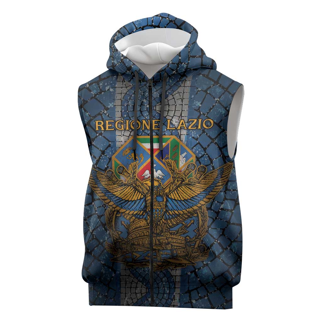 Personalized Italy Lazio Sleeveless Zip Hoodie Roman Eagle Heritage - Wonder Print Shop