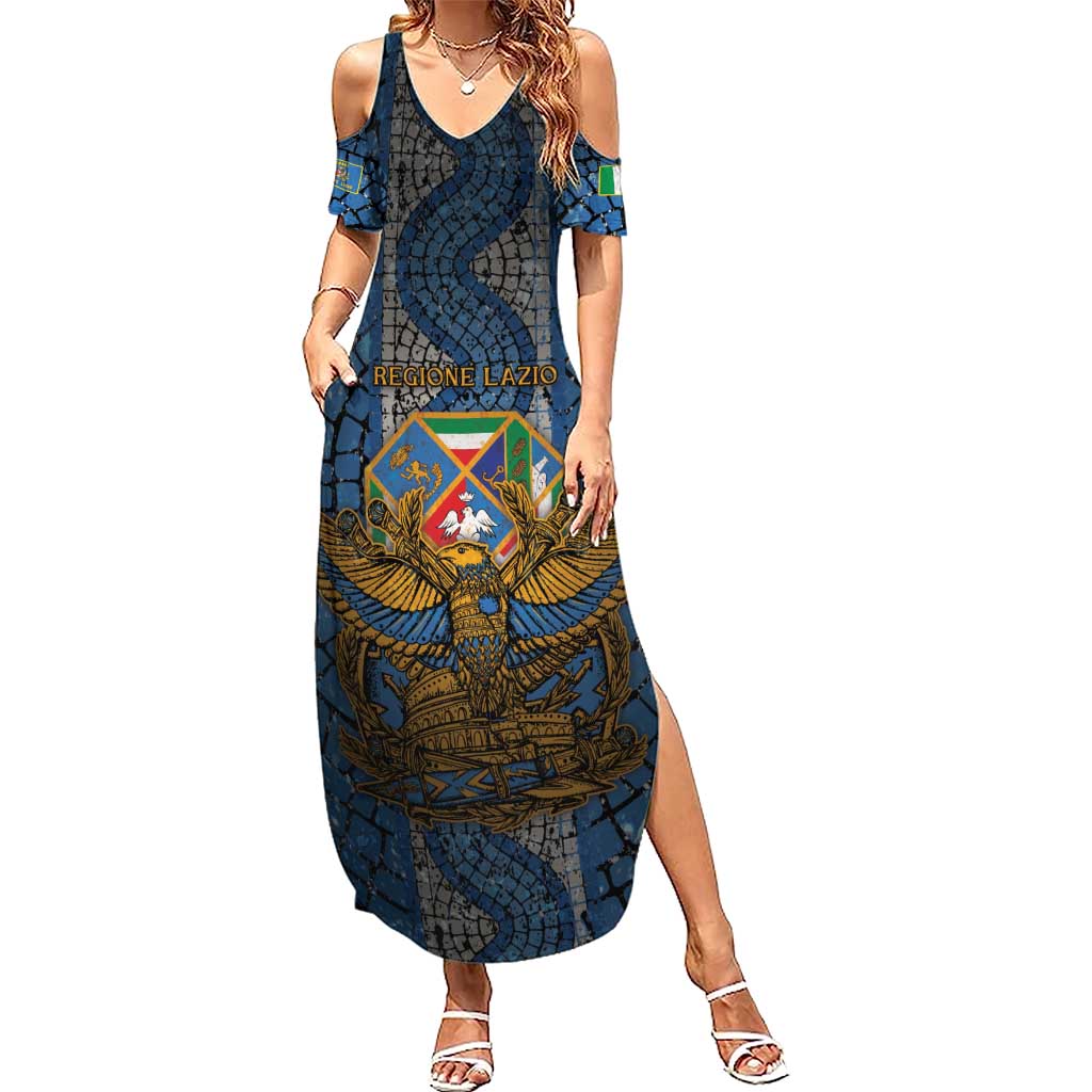 Personalized Italy Lazio Summer Maxi Dress Roman Eagle Heritage - Wonder Print Shop