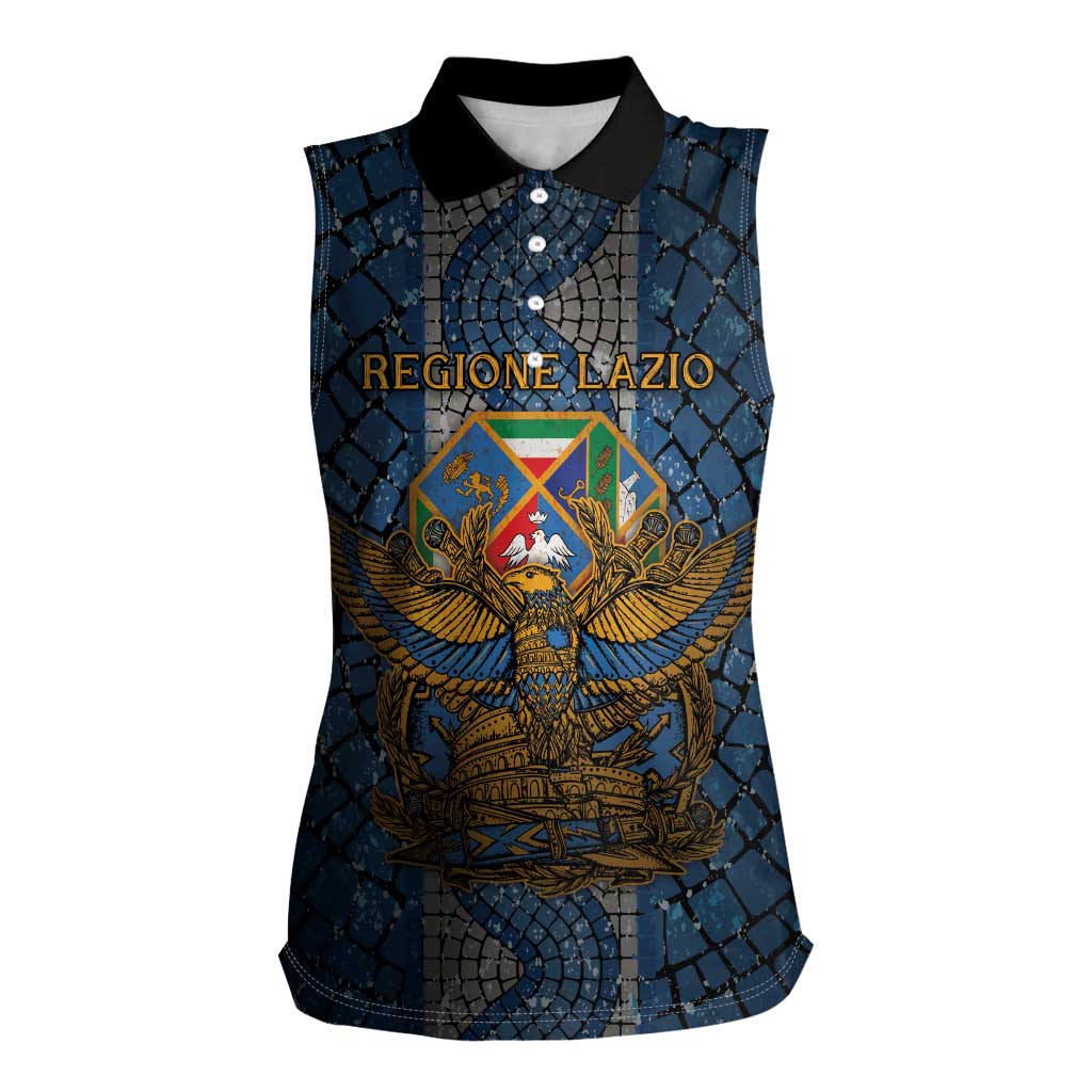 Personalized Italy Lazio Women Sleeveless Polo Shirt Roman Eagle Heritage - Wonder Print Shop