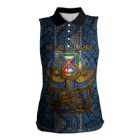 Personalized Italy Lazio Women Sleeveless Polo Shirt Roman Eagle Heritage - Wonder Print Shop