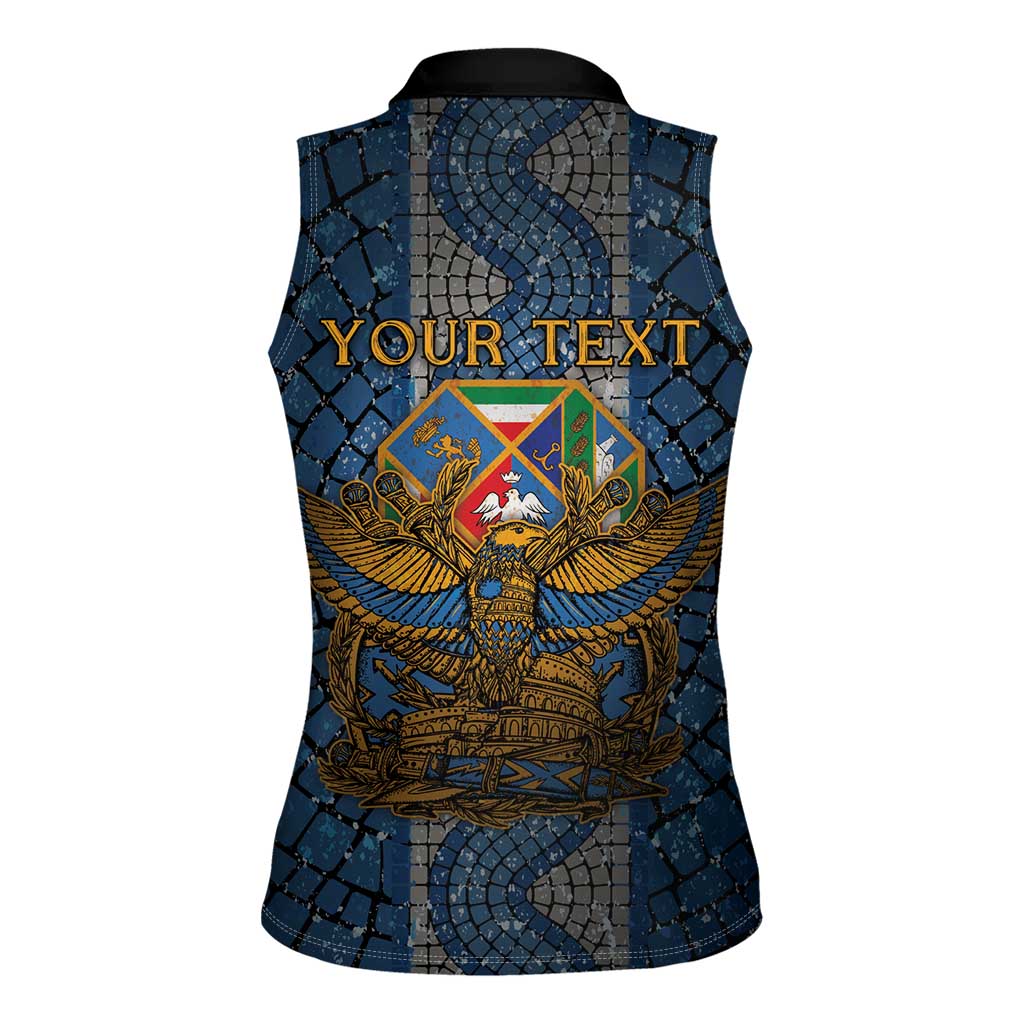 Personalized Italy Lazio Women Sleeveless Polo Shirt Roman Eagle Heritage - Wonder Print Shop