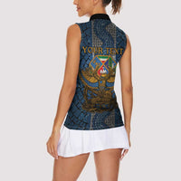 Personalized Italy Lazio Women Sleeveless Polo Shirt Roman Eagle Heritage - Wonder Print Shop