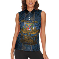 Personalized Italy Lazio Women Sleeveless Polo Shirt Roman Eagle Heritage - Wonder Print Shop