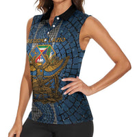 Personalized Italy Lazio Women Sleeveless Polo Shirt Roman Eagle Heritage - Wonder Print Shop