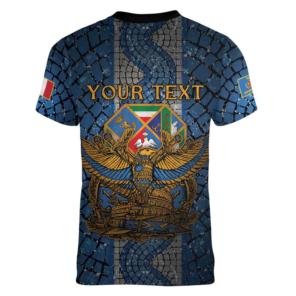 Personalized Italy Lazio Women V-Neck T-Shirt Roman Eagle Heritage - Wonder Print Shop