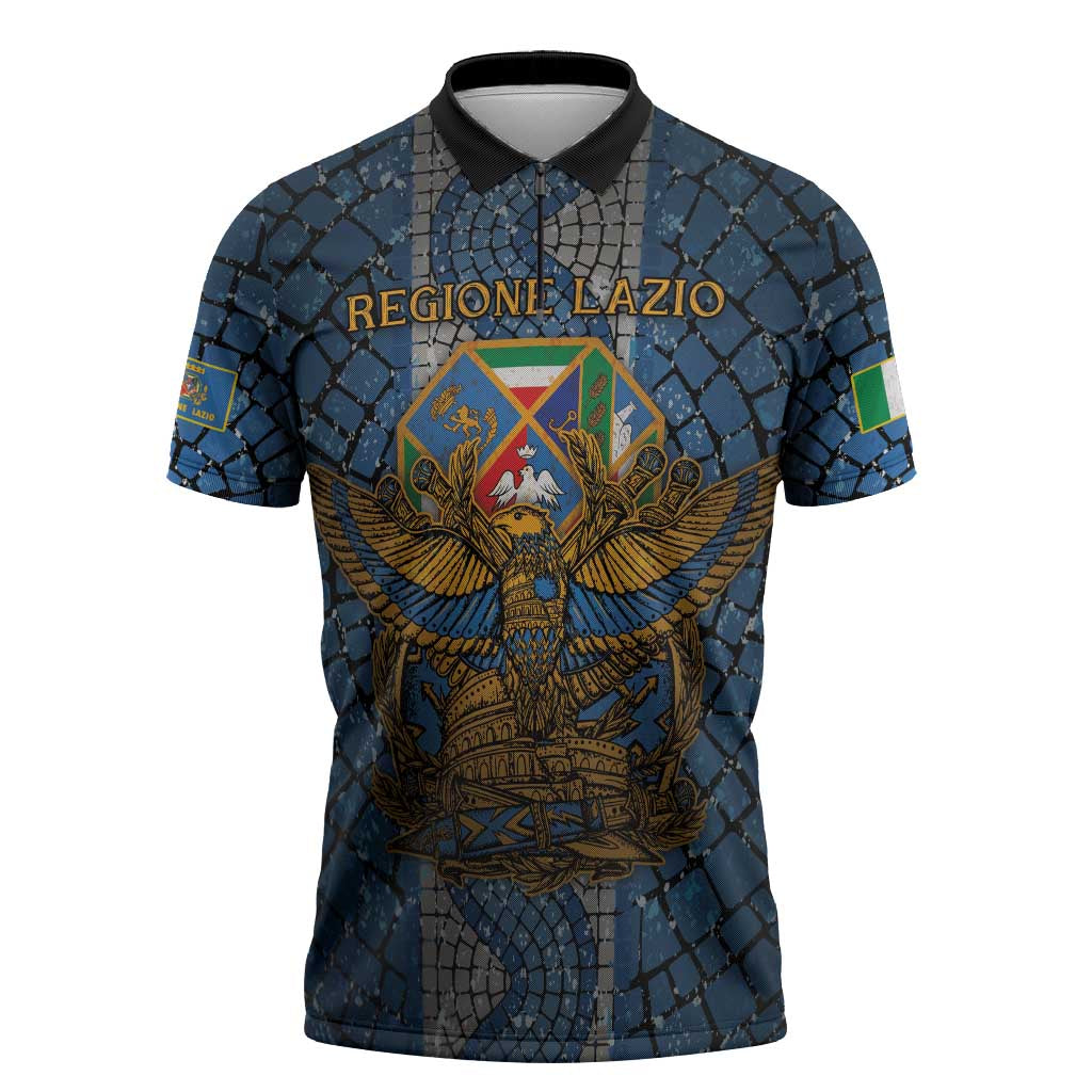 Personalized Italy Lazio Zipper Polo Shirt Roman Eagle Heritage - Wonder Print Shop