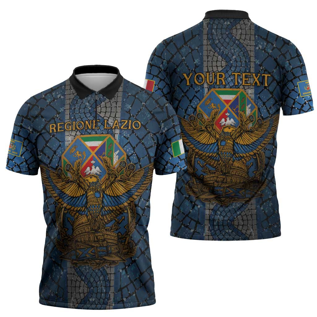 Personalized Italy Lazio Zipper Polo Shirt Roman Eagle Heritage - Wonder Print Shop