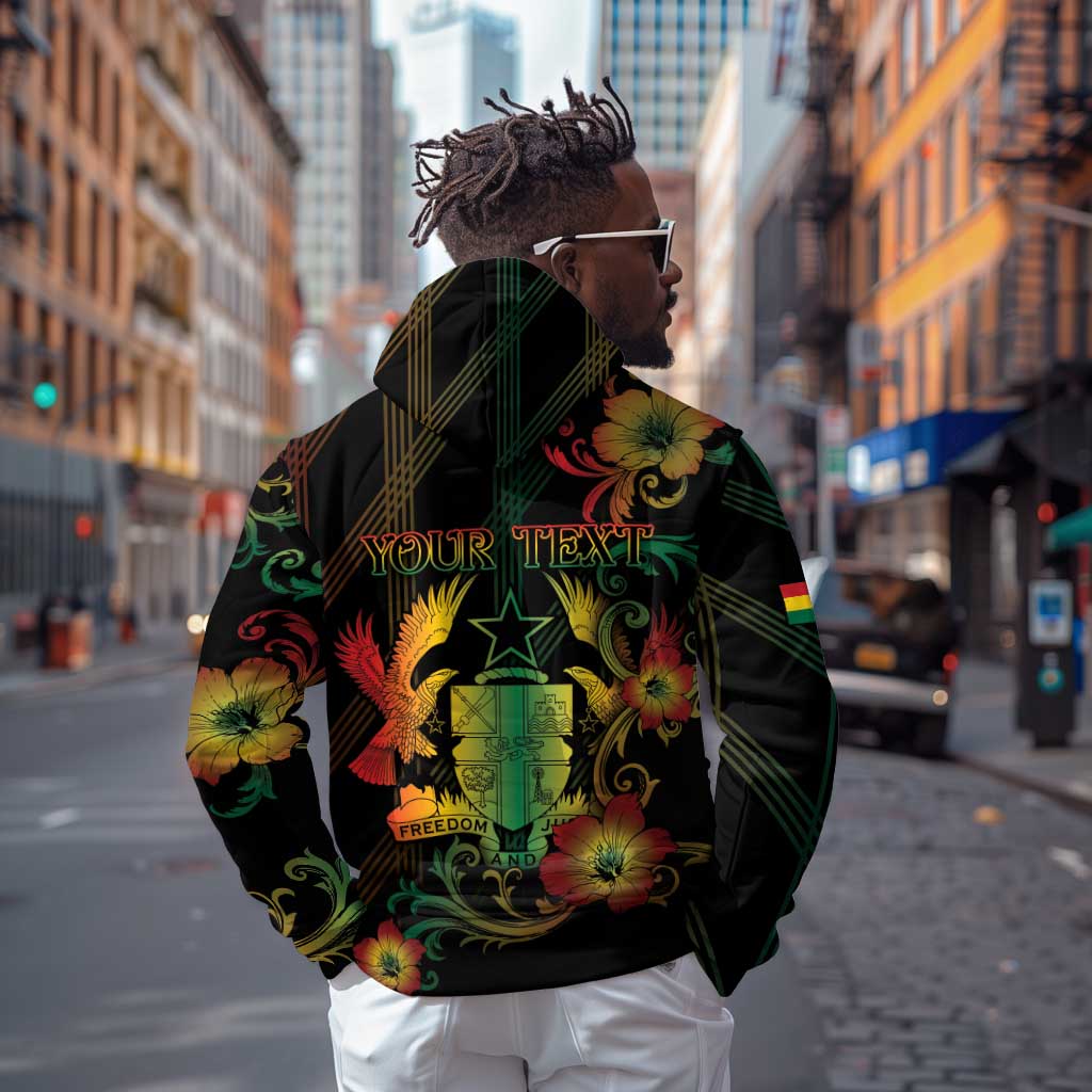 Personalized Ghana Hoodie Eagle Of Freedom And Justice