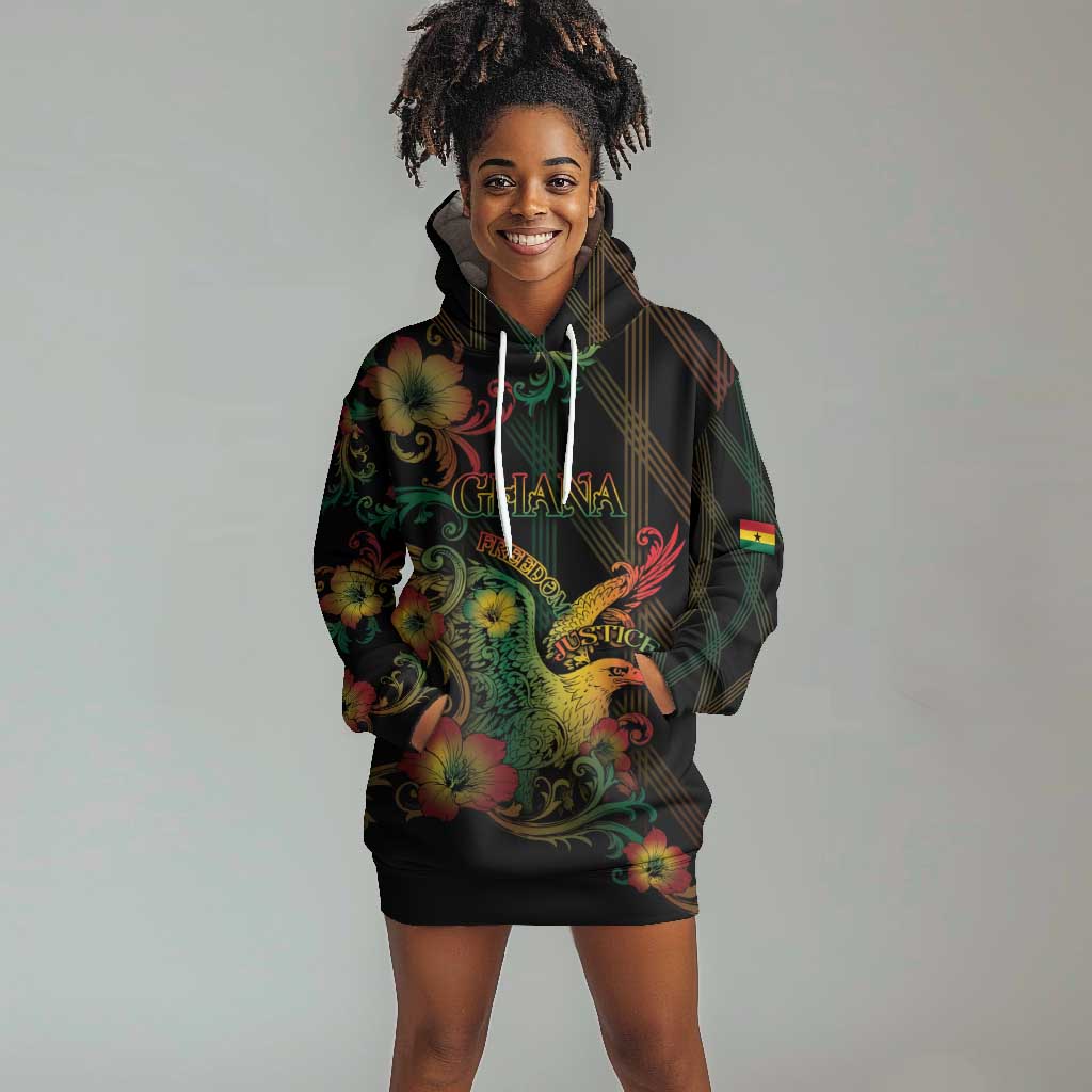 Personalized Ghana Hoodie Dress Eagle Of Freedom And Justice