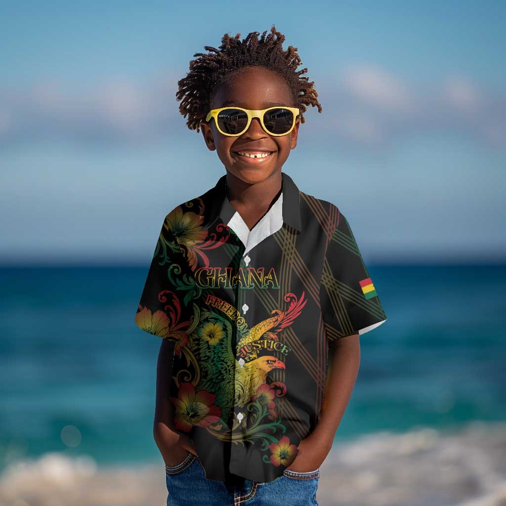 Personalized Ghana Kid Hawaiian Shirt Eagle Of Freedom And Justice