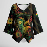 Personalized Ghana Kimono Sleeve Blouse Eagle Of Freedom And Justice