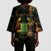 Personalized Ghana Kimono Sleeve Blouse Eagle Of Freedom And Justice