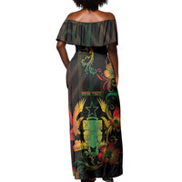 Personalized Ghana Off Shoulder Maxi Dress Eagle Of Freedom And Justice