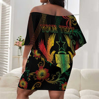 Personalized Ghana Off Shoulder Short Dress Eagle Of Freedom And Justice