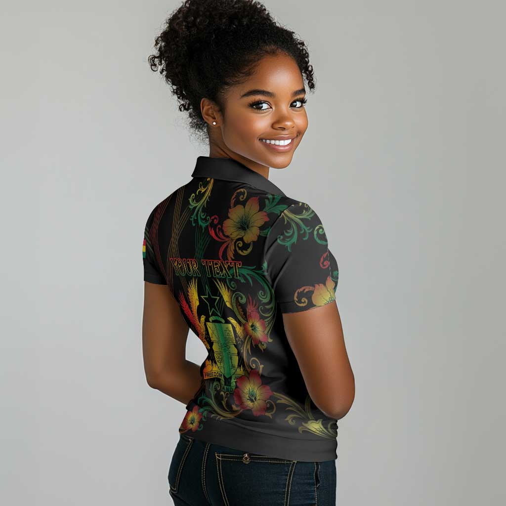 Personalized Ghana Women Polo Shirt Eagle Of Freedom And Justice