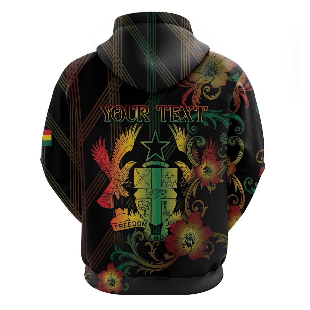 Personalized Ghana Zip Hoodie Eagle Of Freedom And Justice