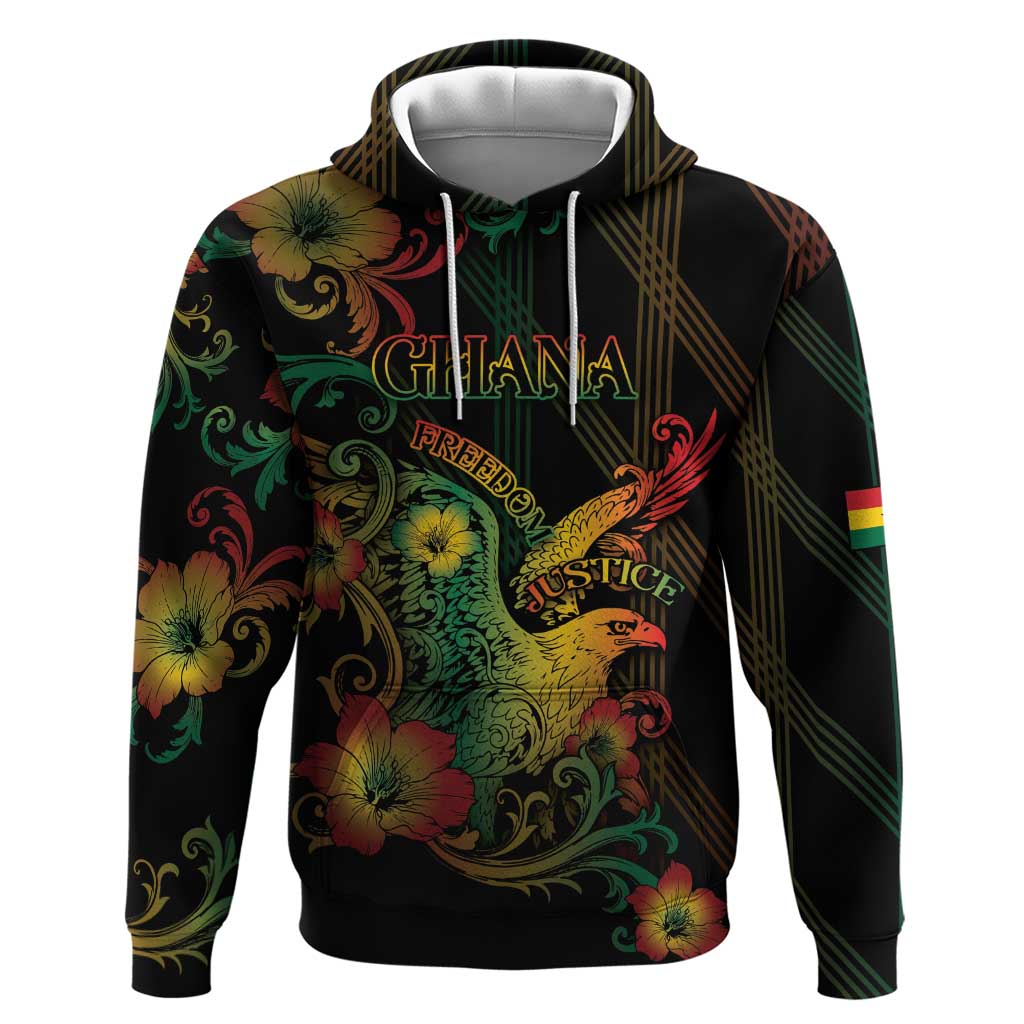 Personalized Ghana Zip Hoodie Eagle Of Freedom And Justice