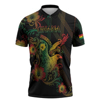 Personalized Ghana Zipper Polo Shirt Eagle Of Freedom And Justice