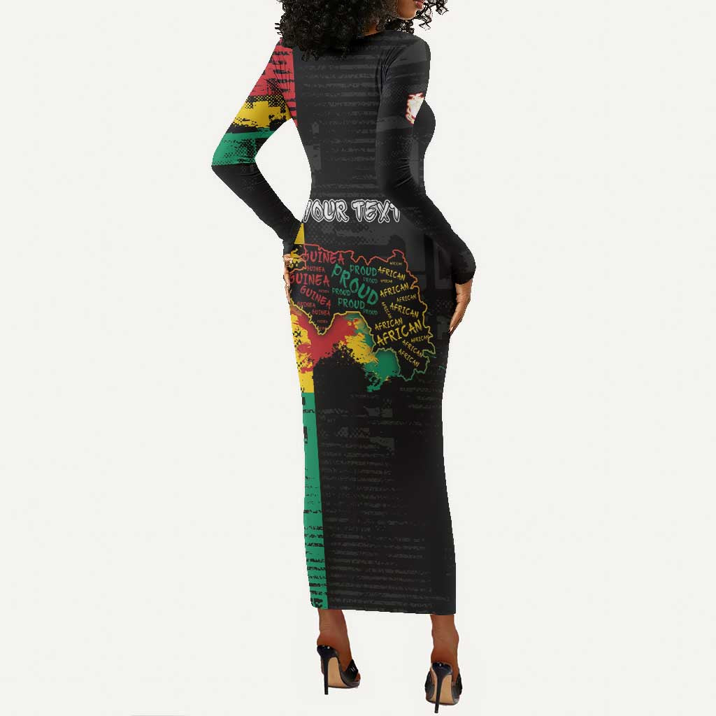 Personalized Guinea Long Sleeve Bodycon Dress Elephant Soul African