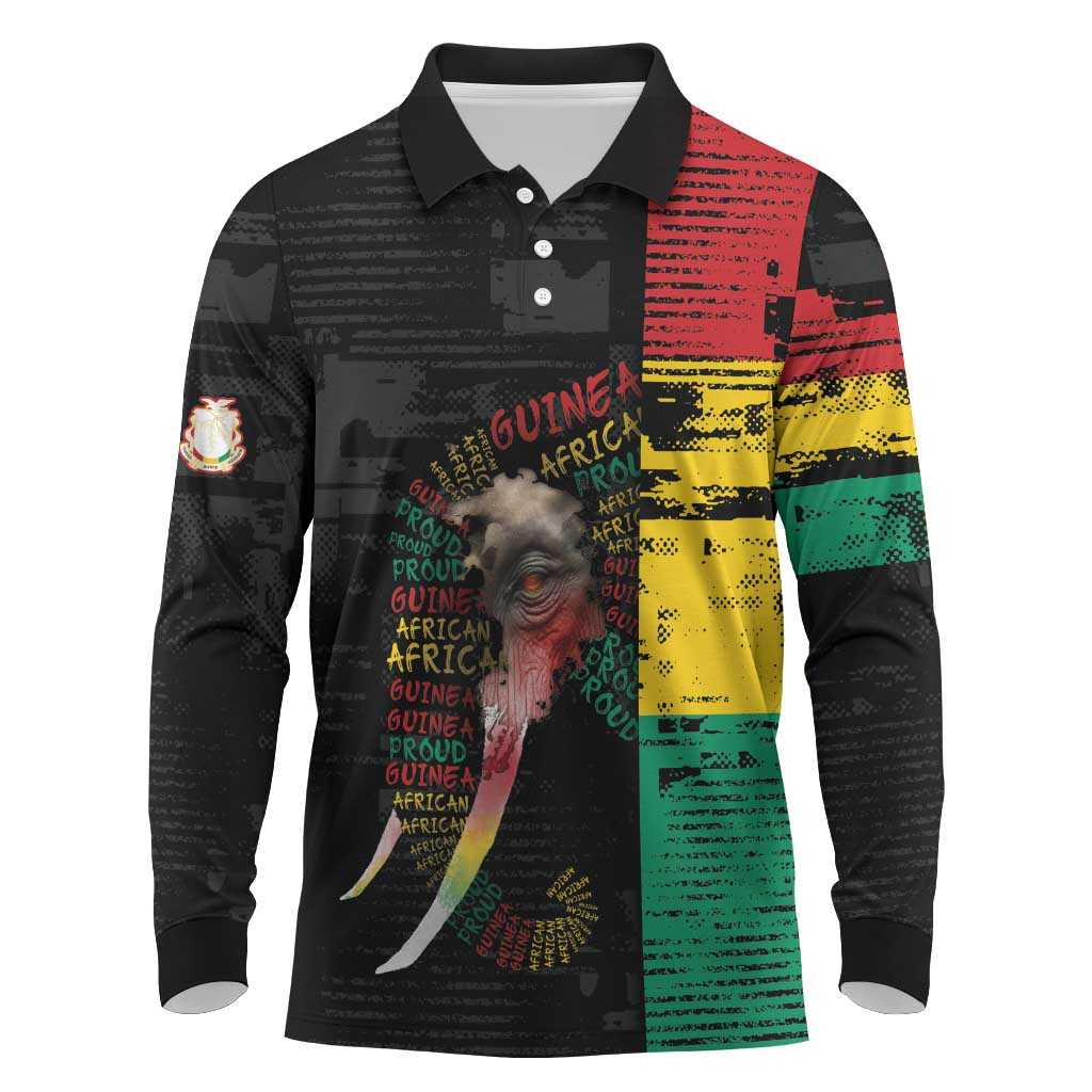 Personalized Guinea Long Sleeve Polo Shirt Elephant Soul African