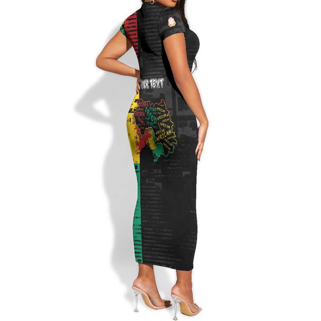 Personalized Guinea Short Sleeve Bodycon Dress Elephant Soul African