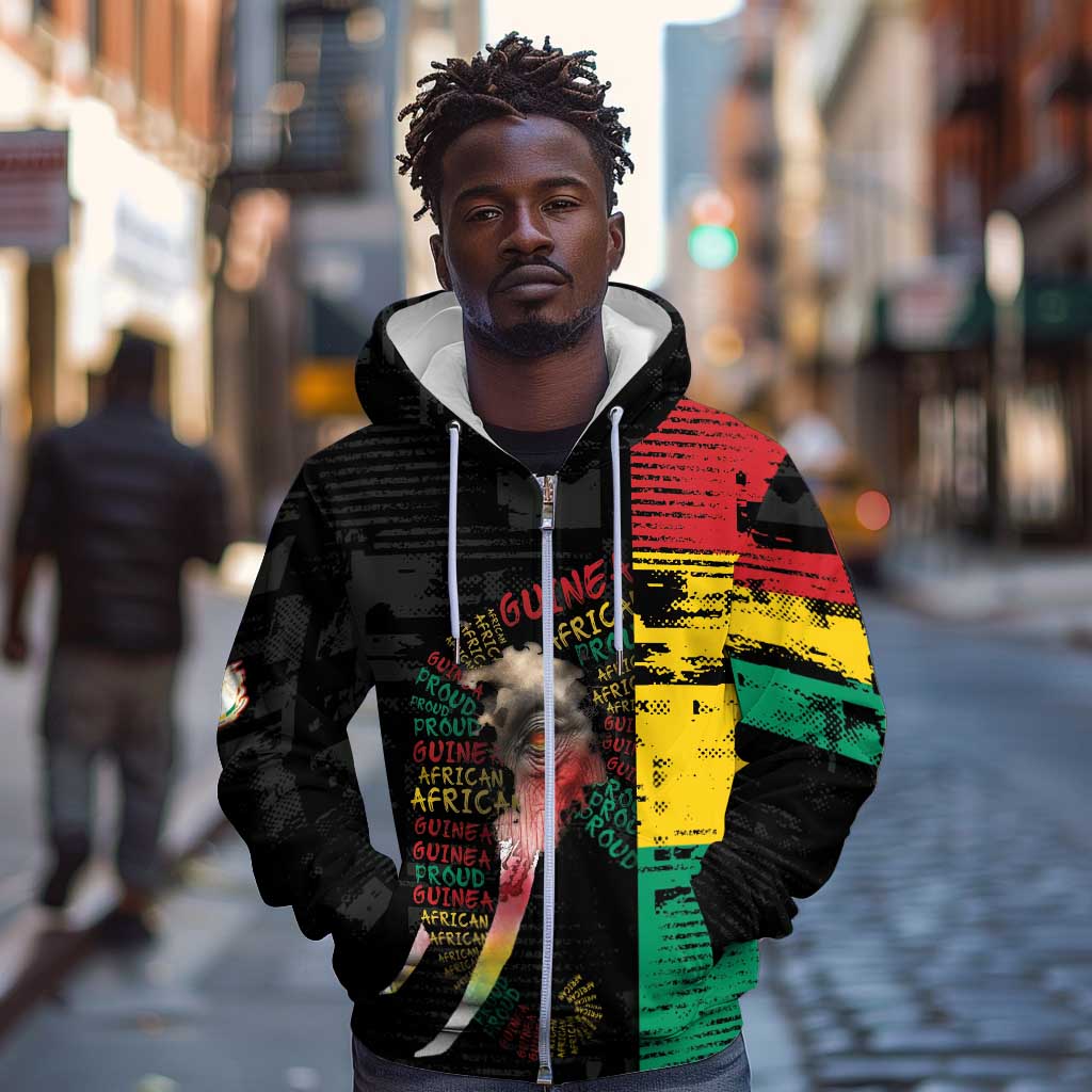 Personalized Guinea Zip Hoodie Elephant Soul African