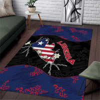 Liberia Area Rug Map With Pepper Flowers Scratch Texture