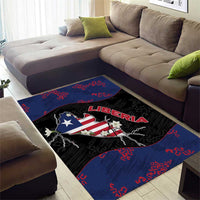 Liberia Area Rug Map With Pepper Flowers Scratch Texture