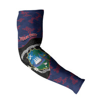 Personalized Liberia Arm Sleeves Map With Pepper Flowers Scratch Texture