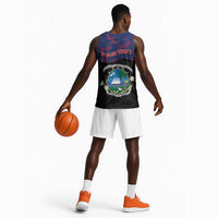 Personalized Liberia Basketball Jersey Map With Pepper Flowers Scratch Texture