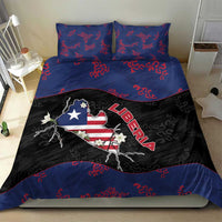 Liberia Bedding Set Map With Pepper Flowers Scratch Texture