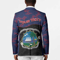 Personalized Liberia Blazer Map With Pepper Flowers Scratch Texture