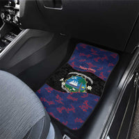 Personalized Liberia Car Mats Map With Pepper Flowers Scratch Texture