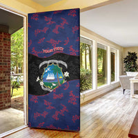 Personalized Liberia Door Cover Map With Pepper Flowers Scratch Texture