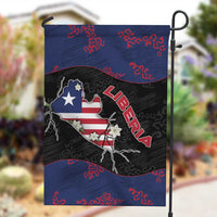 Liberia Garden Flag Map With Pepper Flowers Scratch Texture
