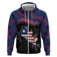 Personalized Liberia Hoodie Map With Pepper Flowers Scratch Texture
